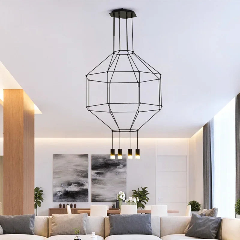 Modern Iron Art DIY Pendant Lamp with 5W G9 LED Bulb - Afralia™