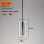 Mesh Pendant Light: Nordic Design Sliver Bronze Transparent Lampshade for Kitchen and Dining