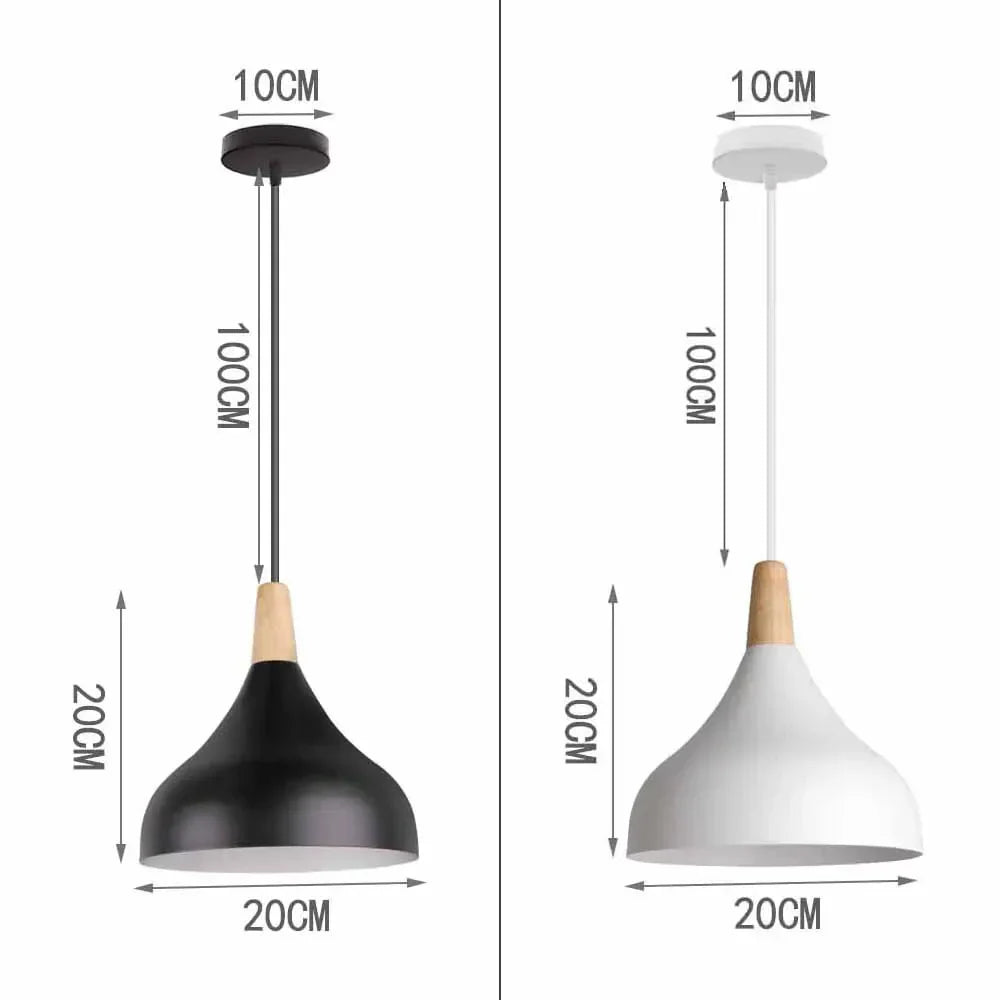 Nordic Modern Wood Pendant Light by - LED E27 Vintage Industrial Fixture for Home