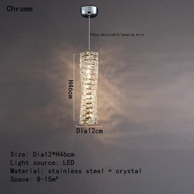 Crystal Dining Table Pendant Lamp: Elegant Led Decoration for Kitchen Island, Restaurant, Living Room