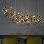 Leaf Sequin Ceiling Chandelier for Modern Living Room, Restaurant, Bar, and Shop Window