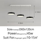 Circular Modern Chandelier Pendant Light Dimmable Indoor Lamp for Dining & Kitchen Island