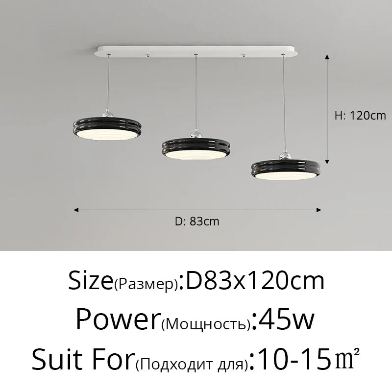 Circular Modern Chandelier Pendant Light Dimmable Indoor Lamp for Dining & Kitchen Island