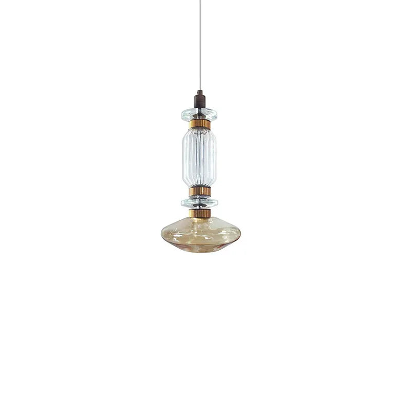 Amber Glass Pendant Light: Vintage American Style for Hotel Bedroom, Restaurant, Bar