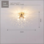 Nordic Dandelion Crystal Ceiling Lamp for Bedroom Living Room Dining Room