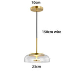 Glass Pendant LED Light Fixture - Modern Minimalist Hanging Lamp for Dining Room