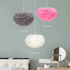 Feather Pendant Light Chandelier for Bedroom Living Room Dining Children's Room
