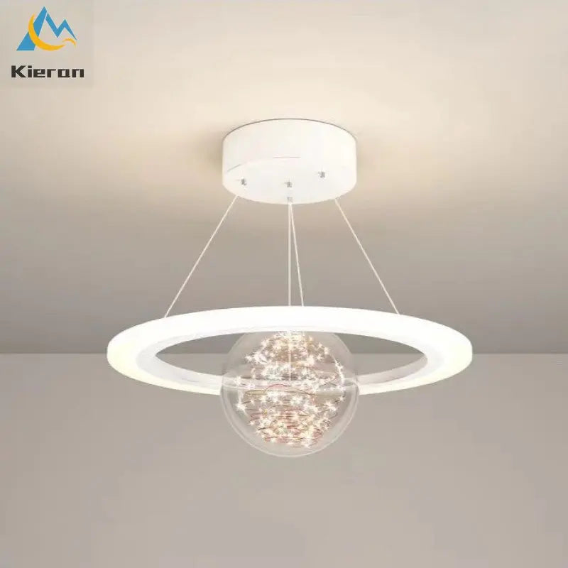 Saturn LED Chandelier: Nordic Modern Style for Bedroom, Study, Dining & Living Room