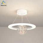 Saturn LED Chandelier: Nordic Modern Style for Bedroom, Study, Dining & Living Room