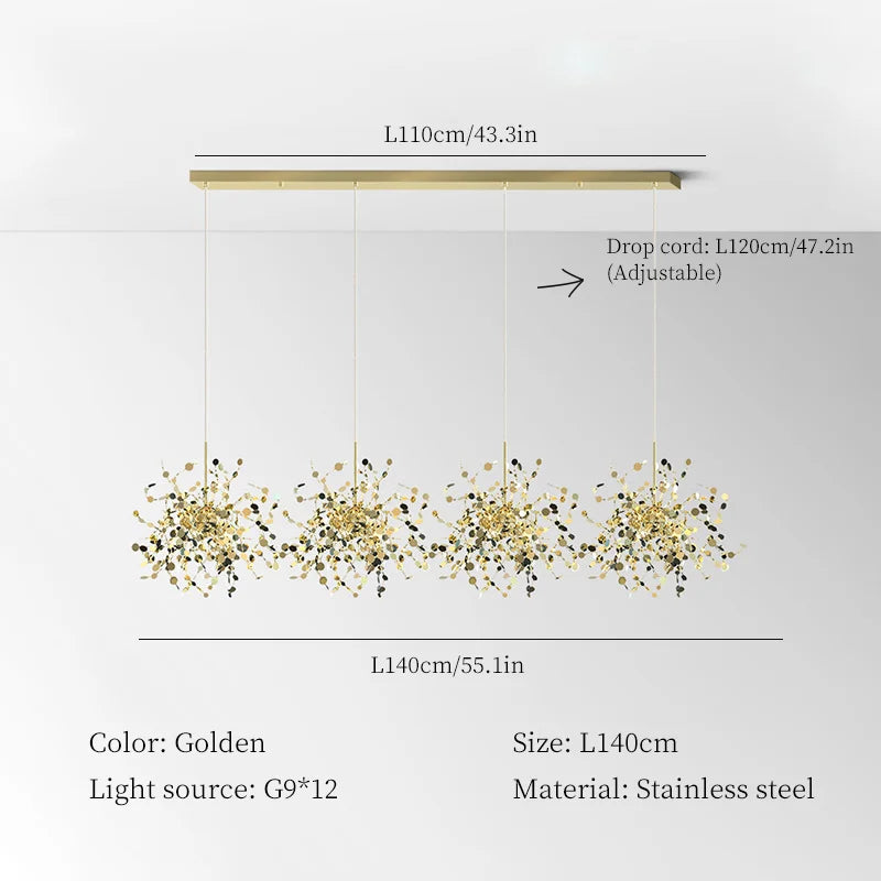 Stainless Steel Hanging Lamps for Ceiling Bar Pendant Lights Restaurant Luxury Chandelier