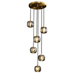 Elegant Rotating Staircase Pendant Lamp with Double Hollow Design