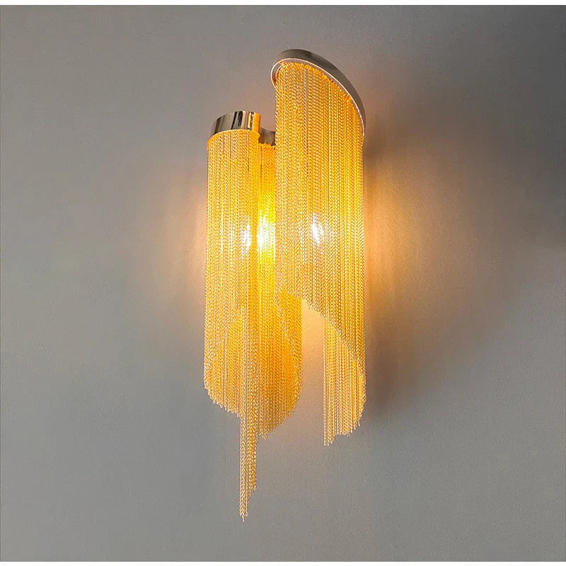 Luxury Silver & Gold Tassel Wall Sconces for Modern Living Room & Hotel Bedroom