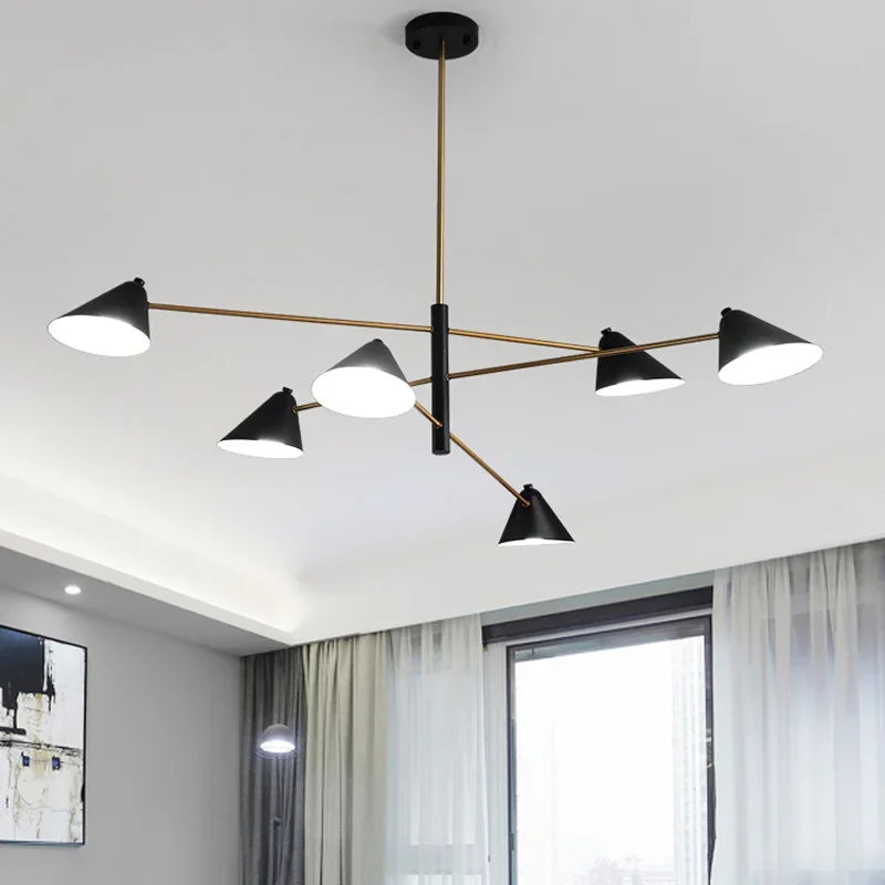 Cone Shade Chandelier: Minimalist Nordic Design for Living and Dining Rooms