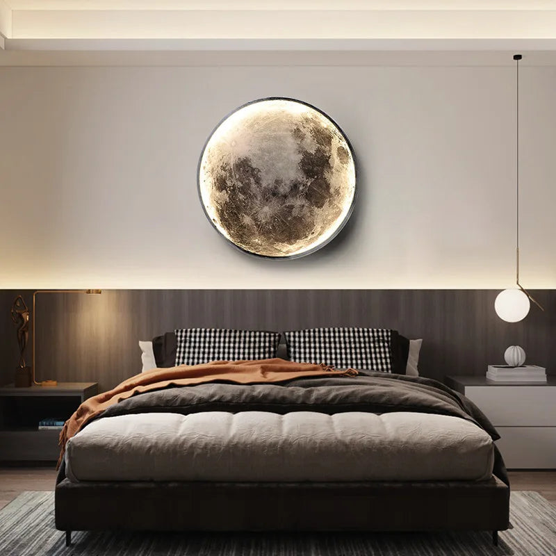 Moon LED Wall Lamps: Modern Indoor Lighting for Bedroom, Living Room, Hall Decoration.