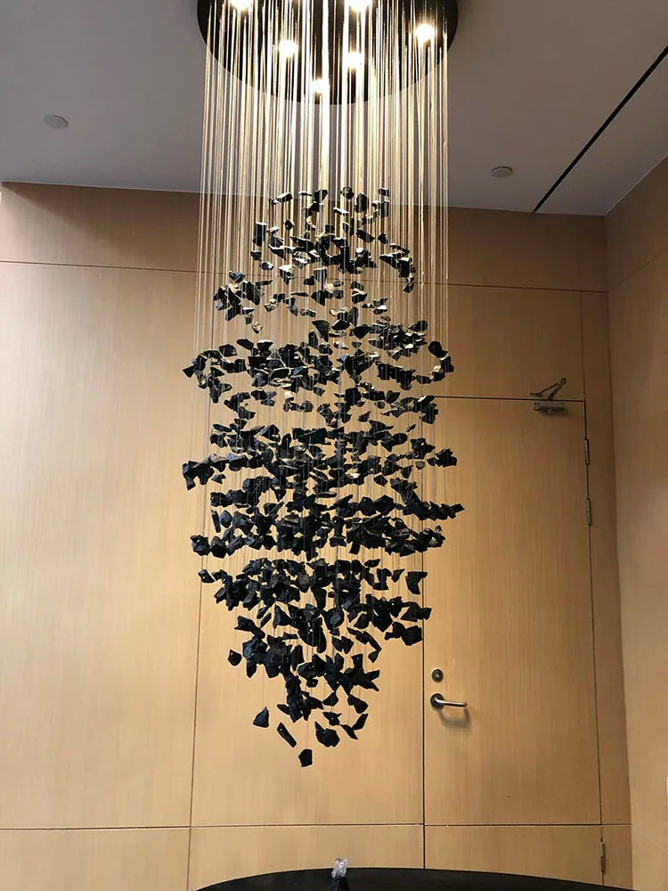 Crystal Chandelier: Modern Staircase & Lobby LED Lighting for Luxury Décor