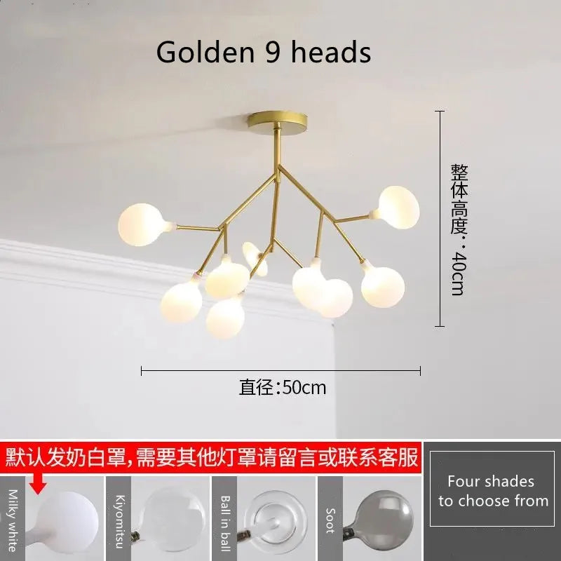 Firefly LED Chandelier: Modern Luxurious Pendant Lamp for Home Decor Lighting