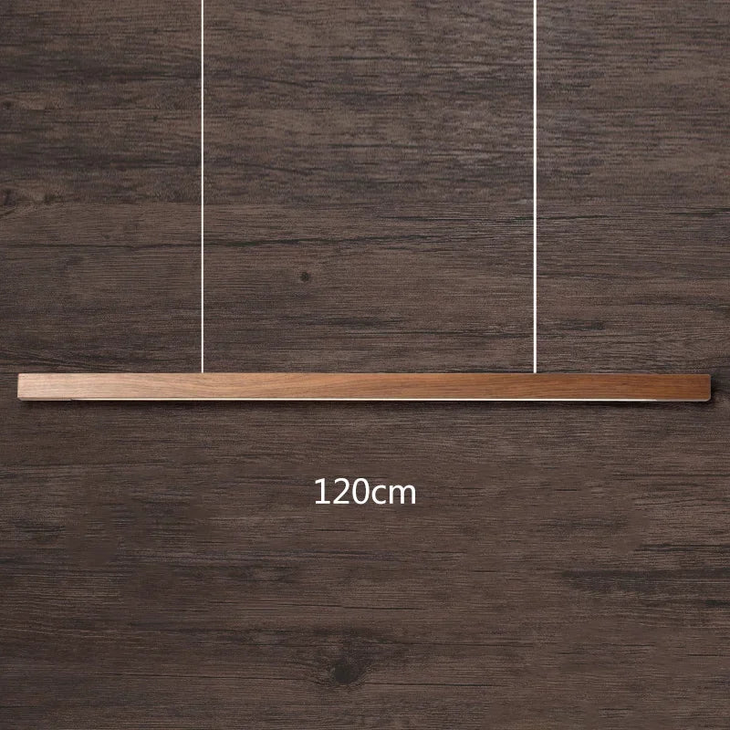 Black Walnut Dining Pendant Light: Simple Log Strip Design for Dining Room, Office