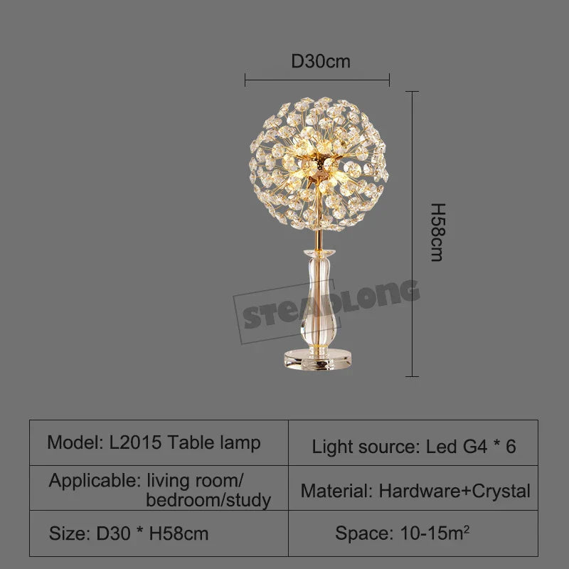 LED Sunflower Crystal Floor Lamp for Home Decor in Living Room or Bedroom