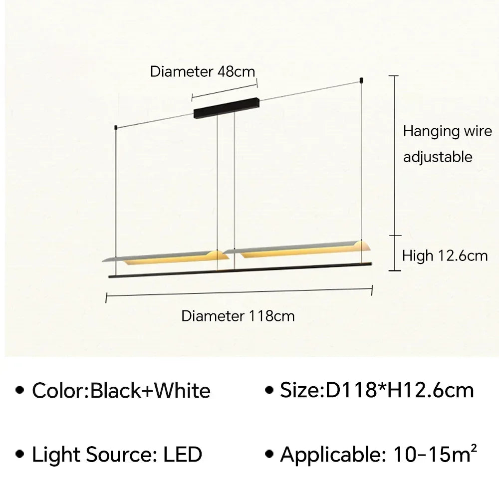 Lamina LED Pendant Light: Minimalist Design for Office, Living Room, Restaurant, Bar.