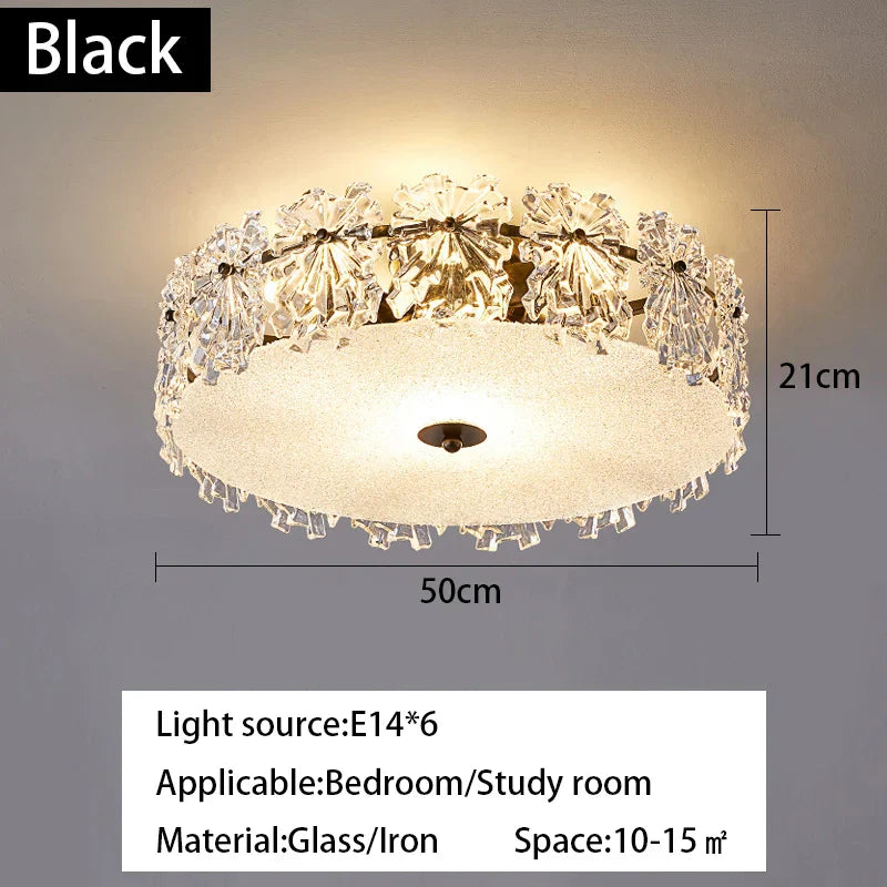 Crystal Glass Maple Leaf Ceiling Chandelier for Modern Luxury Minimalist Living Room