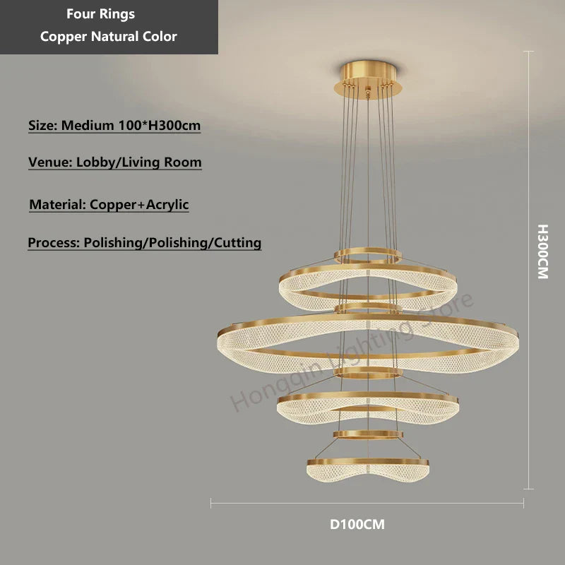 Acrylic Living Room Chandelier Pendant Light Fixture_LED Hanging Lamp