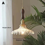 Nordic Wooden Glass Pendant Chandelier for Bedroom Living Dining Room