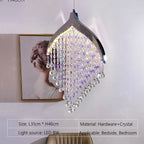 Purple Crystal Chandeliers: Minimalist Restaurant Bedroom Pendant Lamp
