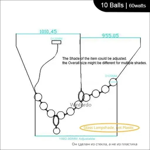 Nordic Glass Pendant Light Fixture Ceiling Lamp Modern Design