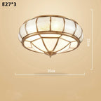 Nordic Copper Ceiling Light Glass Lampshade Retro Loft Fixture for Living Room