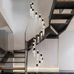 Crystal Chandelier Stair Pendant Lamp Living Room Lighting