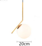 Modern Metal Glass Ball Pendant Lights for Living Room and Kitchen