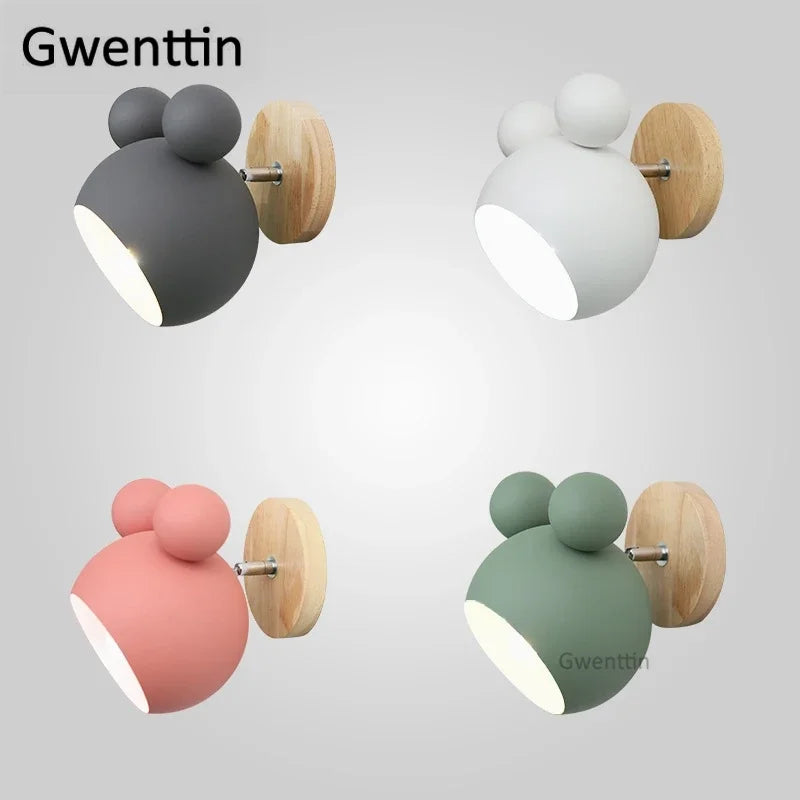Cartoon Mouse Wall Lamp | Nordic LED Sconce for Kids' Room & Bedroom