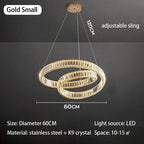 Crystal Chandelier LED Light Fixture, Luxury Decor Hanging Lamp, Modern Home Lighting