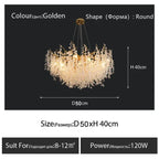 Gold Chandelier Glass Pendant Lamp for Home Decor - Modern Luxury Lighting