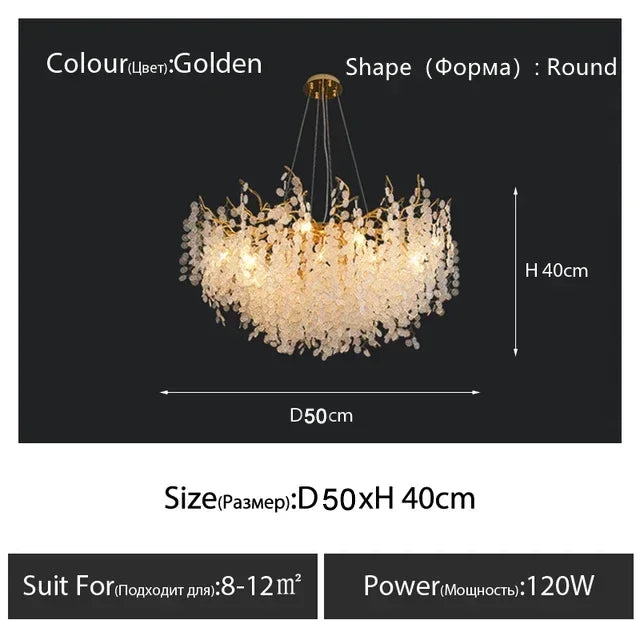 Gold Chandelier Glass Pendant Lamp for Home Decor - Modern Luxury Lighting