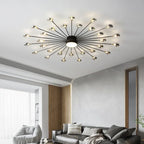 Copper Fireworks LED Ceiling Chandelier for Modern Bedroom and Living Room Decor