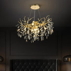 Luxury Gold Branch Crystal Chandelier for Modern Living Room and Home Hall