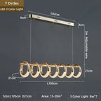 Gold Acrylic Circle Ring LED Pendant Chandelier