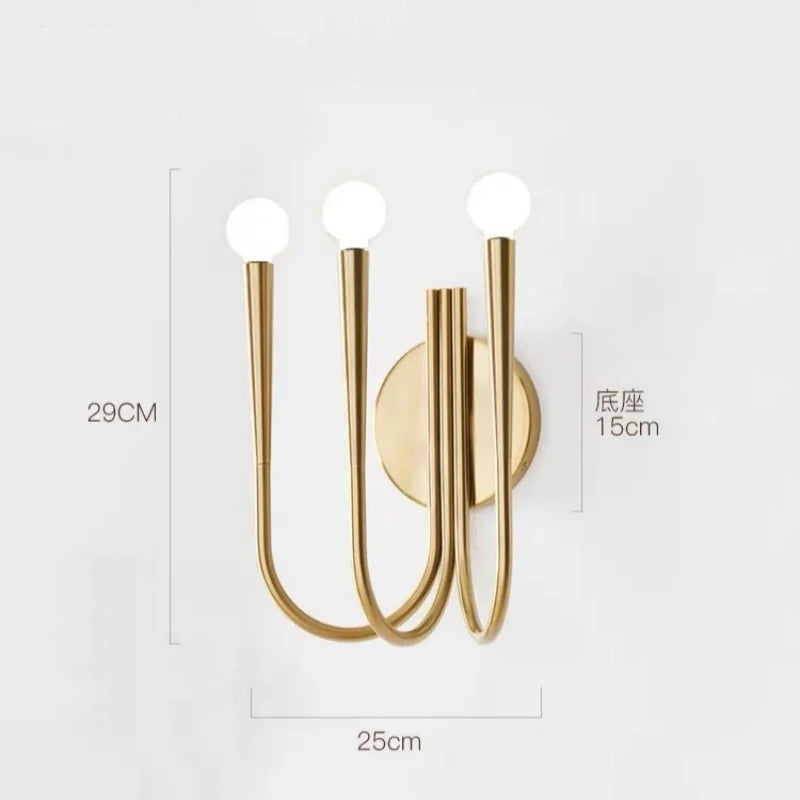 Nordic LED Glod Chandelier Retro Hanging Pendant Lamp for Living Room Decor