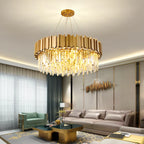 Stainless Steel Crystal Chandelier for Duplex Building, Hotel, Club and Living Room