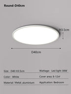 LED Ceiling Light: Nordic Style Ultra Thin Square Lamp for Living Room and Bedroom