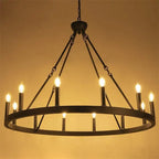 Iron Round LED Pendant Chandelier for Living, Cafe, Restaurant décor