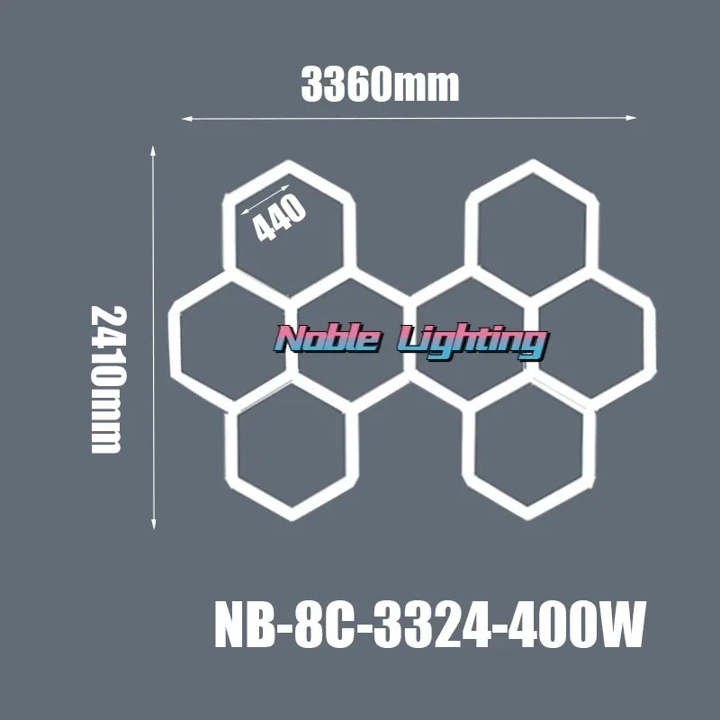 Honeycomb LED Ceiling Light for Car Showroom and Workshop