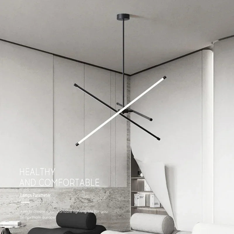 Modern Nordic Iron LED Chandelier for Living Room Bedroom - Minimalist Indoor Pendant Lighting