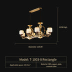 Jade Zinc Alloy Chandelier for Living Room, Restaurant, Hall - Elegant Chinese Design