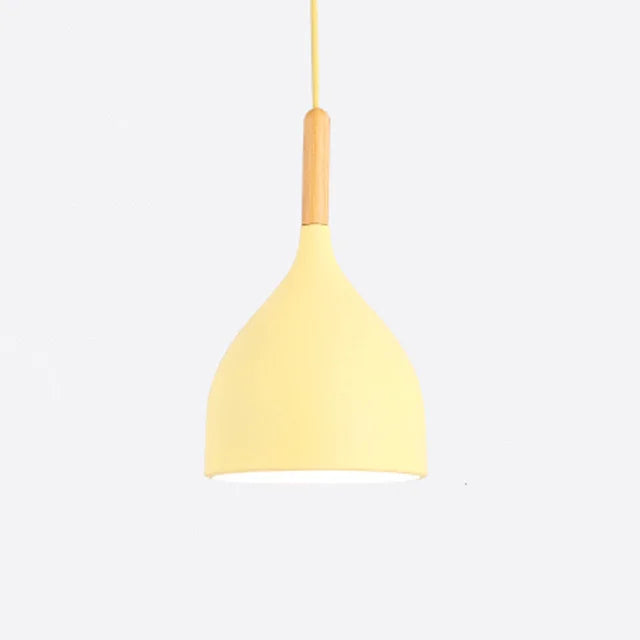 Wood Pendant Light: Modern Nordic Kitchen Ceiling Lamp for Dining Room & Coffee Bar