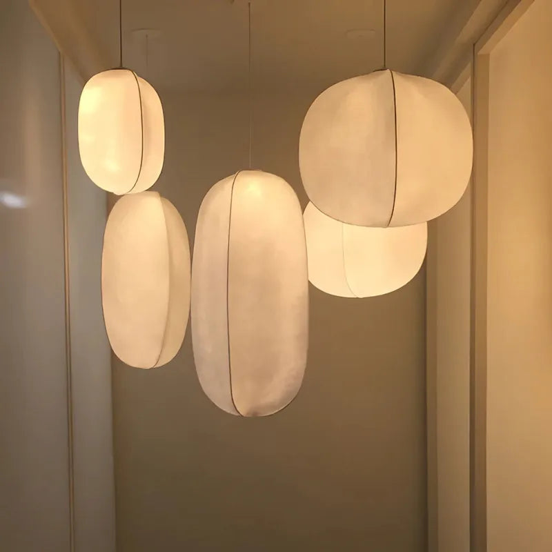 Mori Pendant Lamps: Nordic Japanese Style Silk Lighting for Kitchen Island Living Room