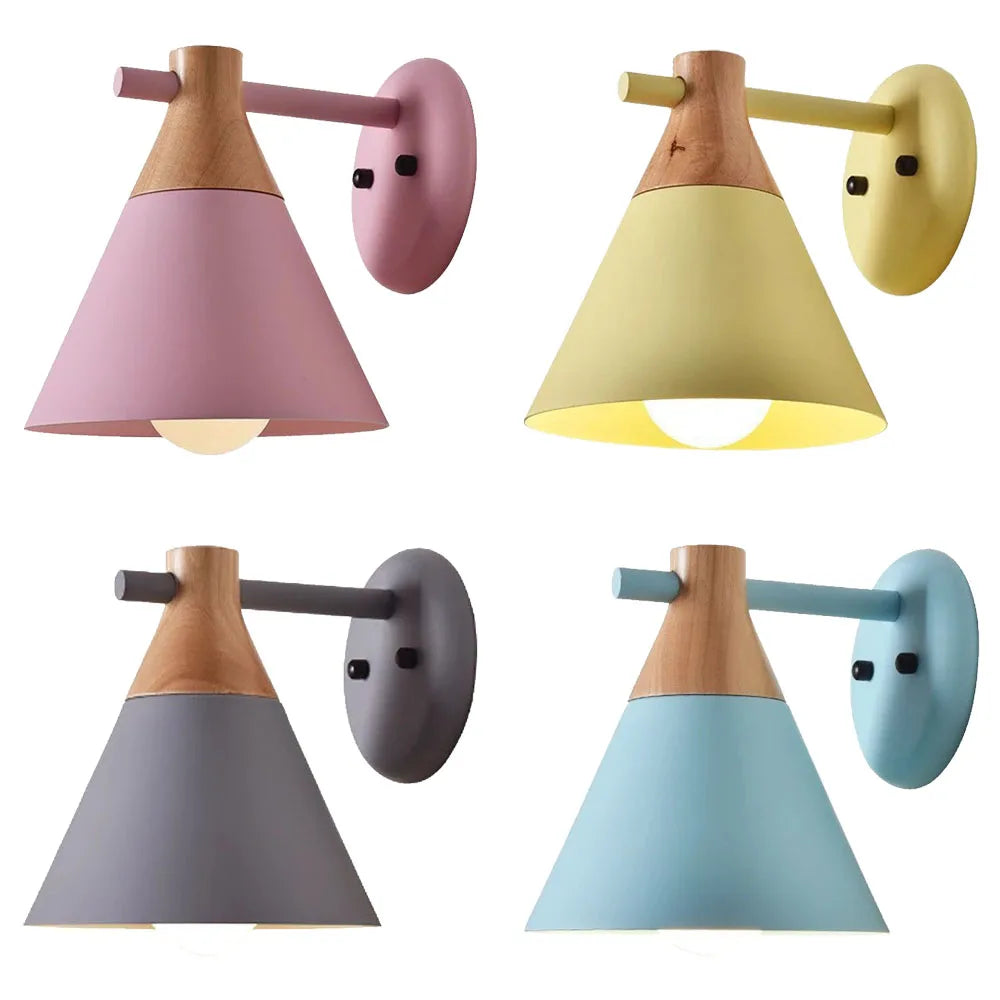 Nordic Iron Art Wall Sconce Shade with E27 Base for Modern Living Spaces