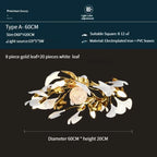 Ginkgo Leaf Acrylic Metal LED Ceiling Chandelier for Home Living Room