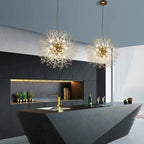 Modern Crystal LED Dandelion Chandelier for Home Living Room Dining Hall Decor